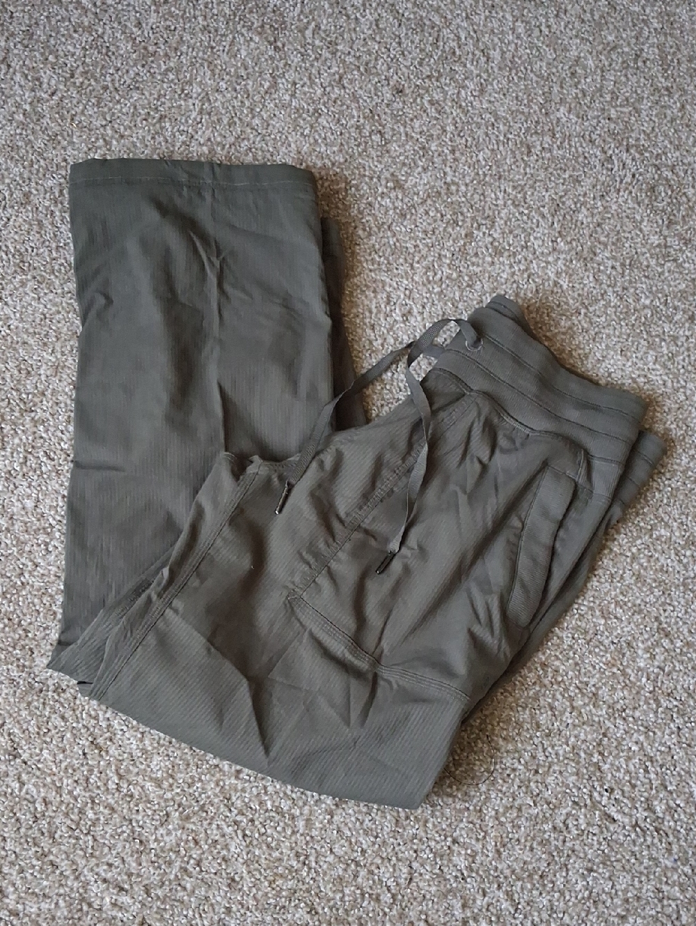 Lululemon Dance Studio Med Rise Olive Green Drawstring Lounge Pants